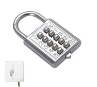 Digital Padlock - Keyless Entry Lock, Anti-Theft Latch Tool | 8-Digit Secure Code Setup, Rustproof Metal Body Mechanism, Durable Safety Locking Option for Gym Bag Closure and Outdoor Storage Access