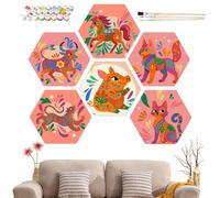 Digital Painting 6 Piece DIY Beginner-Friendly Cute Animal