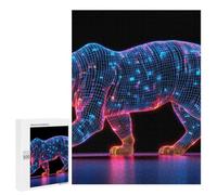 Digital Panther Wireframe Jigsaw Puzzle, 500 PCS, Indoor Activity for The Home, Classic Jigsaw Entertainment for The Home, for Family Fun