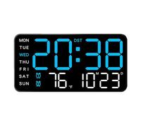 Digital Partition Cl Ock, Large Display, 21.5x2.7x11cm, Wall Mount Clock With Date, Decorative LED Digital Wall Clock, Temperature Monitor, For Bedroom, Living Room, Office, Dorm, RV, Garage, Patio