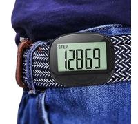 Digital Pedometer Step Counter - Simple Walking Step Counter with Clip | Portable Pedometer with Back Clip & Clock Function, Accurate Calorie Distance