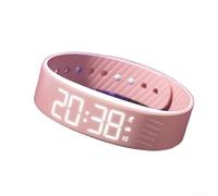 Digital Pedometer Watch, 10 * 8.5 * 4cm Silent Vibration Alarm Watch Smart Waterproof Stopwatch Multi-Function Wristband Sleep Monitoring(Pink)