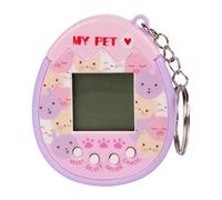 Digital Pet Keychain - Giga Pets Electronic Virtual Pet Toy, Durable PP with Stress-Relief Design, Social Skills Development for Kids, Teens & Adults (Birthday Gift) (Pink)