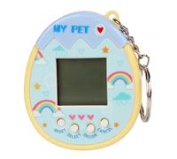 Digital Pet Keychain - Giga Pets Electronic Virtual Pet Toy, Durable PP with Stress-Relief Design, Social Skills Development for Kids, Teens & Adults (Birthday Gift) (Blue)