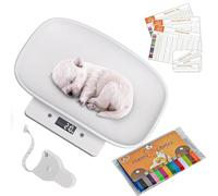 Digital Pet Scale, LCD Electronic Small Weighing Scales for Precise Measurements of Babies, Animals, Food Scales for Kitchen (White Pet Scale with Collars&Record Charts)