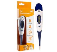 Digital Pet Thermometer for Animal Owners of Dogs Cats Horses Vets Flexible Temperature Probe Includes Veterinary Hobdays Chart
