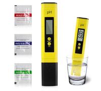 Digital pH Meter, 0.00-14.00 High Precision pH Pen, Digital Water Quality Tester Auto Calibration and Clear Display for Kitchen for Household Drinking Water Pool Aquariums Laboratory (Yellow)