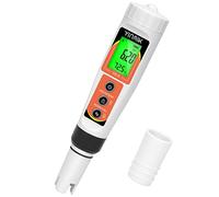 Digital pH Meter 4 in 1 pH EC TDS Temp Meter for Water Hydroponics Waterproof DWC pH and EC PPM Water Tester with Backlit for Nutrients Growing Indoor Garden Home Brewing Pool Aquarium Drinking Water