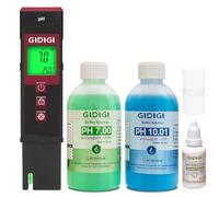 Digital pH Tester Include pH 7.00, 10.0 and pH Electrode Protection Solution High Accuracy UL-Certified Water Tester with pH Test Strip Function for Pools Hydroponics Aquariums Hot Tubs Drinking Water