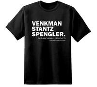 Digital Pharaoh Mens Ghostbusters Movie Crew Names Venkman Stantz Spengler ECTO 1 (XL = 46/48") White