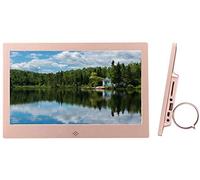 Digital photo album 10 Inch Metal Digital Photo Frame - 1024x600 High Resolution 16: 9 FHD IPS Screen Image Preview Video Calendar Clock Auto On/Off Timer Digital photo frame (Rose Gold 10")