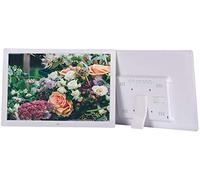 Digital photo album 1440x900 Full HD IPS Display with Photo/Music/Video Player Calendar Alarm Auto On/Off Timer with Remote Control, Support USB and SD Card Digital photo frame (White 17")