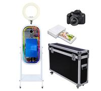 Digital Photo Booth with Touch Screen, Ring Light, and App Control for Events and Parties