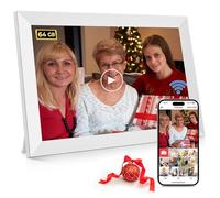 Digital Photo Frame 10.1 Inch Wifi Built-in 64GB, 1280x800 HD IPS Touch Screen- Smart Electronic Digital Picture Frame, Memory Auto-Rotate, Wall Mountable, Micro SD, Share Photos/Videos (White)