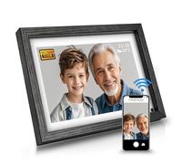 Digital Photo Frame 10 inch - 32G Wood WiFi Digital Picture Frame with Motion Sensor - Share Photos and Videos with IPS HD Touch Screen and Free App by FLYAMAPIRIT