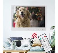 Digital Photo Frame, 12 Inch 1280x800 High Resolution Portable HD Digital Picture Frames Movie/Music Player Ebook Reader Digital Calendar Clock (White)