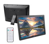 Digital Photo Frame, 15.4 Inch Widescreen Led 1280 * 800, Support Video/Audio/Data Cable, Etc Electronic Album Can Be Remotely Controlled(black, British standard