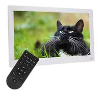 Digital Photo Frame, 15.6in 1920 * 1280 HD IPS 16:9 Widescreen Smart Body Induction Digital Photo Frame, Electric Picture Frame Supports Video Music Playback English French Italian(White) Double the