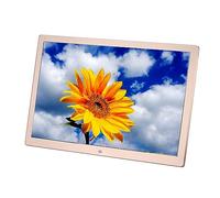 Digital Photo Frame 17 Inch USB/TF Booth Shangchao Advertisement Player Memory Card Digital Photo Frame, HD Display with Remote Control (Color : Gold)