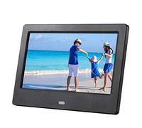 Digital Photo Frame, 7 inch 1024 x 600 High Resolution LCD Screen Picture/Music/Video Player Calendar Alarm with Remote Control, Support USB and SD Card Gift