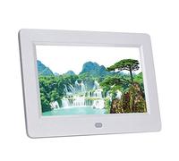 Digital Photo Frame 7 Inch 1024x600 High Resolution IPS Screen HD Electronic Album Picture Music Video Calendar Clock with Remote Control Support MMC SD Card,White-7 inch