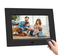 Digital Photo Frame, 7 Inch Digital Picture Frame Full IPS Display Electronic Photo Frame Video Music Playback Calendar Alarm Clock with Remote Control, USB/SD Card Slots (Non-WiFi）