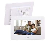 Digital Photo Frame, 7inch 800 * 480Resolution 16:9 Multiple Languages HD Electronic Album Wide Screen Electronic Picture/Music/Video Frame with Remote Control(White) Double the comfort