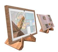 Digital Photo Frame Decoration Frame and Monitor and Tablet Computer Solid Wooden Table Stand,Suitable for Cookbook Stand Holder Display. Digital Photo Frame Decoration Frame (Light Wood Grain Color)