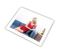 Digital Photo Frame, Easy Setup LED Screen 1080P ABS Remote Control Electronic Photo Frame 100-240V Alarm Clock Function for Bedroom (UK Plug)