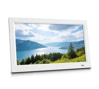 Digital Photo Frame with Remote, Calendar/Clock, USB & SD Card Slot, Video/Music/Photo Playback, Human Sensor, Auto On/Off, Power-Off Memory - No WiFi Needed