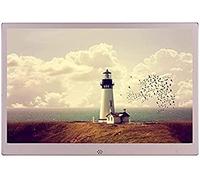 Digital Photo Frames 13 Inch Aluminum Alloy Narrow Side High-definition Digital Digital Advertising Machine Product Size 30.7 * 21 * 2.7CM,Gold,YUYANAIAI
