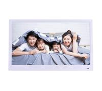 Digital Photo Frames 17-inch IPS full-view electronic, 1920 * 1080 resolution, ABS material, multimedia player with HDMI function, white and black record life (White)