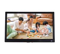 Digital Photo Frames 17-inch IPS full-view electronic, 1920 * 1080 resolution, ABS material, multimedia player with HDMI function, white and black record life (Black)