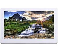 Digital Photo Frames 7 Inch Hd Narrow Border Advertising Machine Electronic Album Full View 1024 × 600 Video Player Timer Switch Machine Black And White Photo Frame (White 7 Inches)