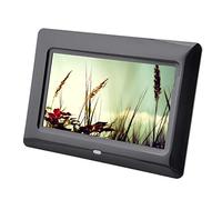 Digital Photo Frames 7-Inch Multifunction High-Resolution LED Display 360° Rotation Electronic Image and Video Calendar Function Intelligent Energy Saving (White) (Black)