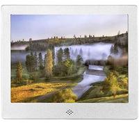 Digital Photo Frames 8-Inch Slim Design 4: 3 Positive Screen Ratio Support Picture Music Video Play (Silver)