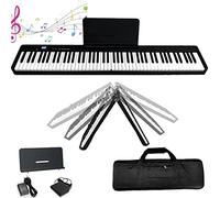 Digital Piano,88 Key Foldable Digital Piano Keyboard Full Size Semi Weighted Keys Portable Electronic Piano,Bluetooth Digital Keyboard with MIDI/Speakers/Sustain Pedal,for Adult/Beginners (black)