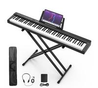Digital Piano 88 Key Full Size Semi Weighted Electronic Keyboard Piano Set with Stand,Built-In Speakers,Electric Piano Keyboard with Sustain Pedal,Bluetooth,MIDI/USB/MP3 for Beginners Adults/l1