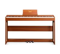 Digital Piano 88 Keys Full Weighted Keyboard with Furniture Stand, Triple Pedals, Bluetooth MIDI, Headphone, Recording, USB, Built-In Speakers for Beginners & Professionals (Levels Walnut)