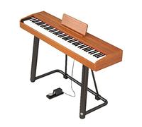 Digital Piano Keyboard 88 Key Electric Piano With Sustain Pedal And Piano Stand Supports MIDI USB Audio Mic And Headphones Classic Keyboard Piano For Adults Children And Beginners(Brown)