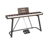 Digital Piano Keyboard Full Size Electric Piano With 88 Velocity-Sensitive Keys, U-Style Stand, Three-Pedal And Music Stand(Brown)