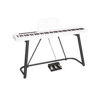 Digital Piano Keyboard Full Size Electric Piano With 88 Velocity-Sensitive Keys, U-Style Stand, Three-Pedal And Music Stand(White)