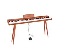 Digital Piano Keyboard Velocity-Sensitive 88 Keys Electric Piano For Beginners & Professional Support USB-MIDI With Sustain Pedal, Music Stand(Brown)
