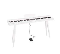 Digital Piano Keyboard Velocity-Sensitive 88 Keys Electric Piano For Beginners & Professional Support USB-MIDI With Sustain Pedal, Music Stand(White)