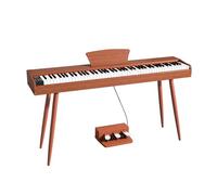 Digital Piano With 88 Hammer Action Weighted Keys Support USB-MIDI & Dual Headphones Electronic Piano For Beginners Professional With Music Stand, Triple Pedal(Orange)