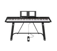 Digital Piano With 88 Hammer Action Weighted Keys Support USB-MIDI & Dual Headphones Electronic Piano For Beginners Professional With Music Stand, Sustain Pedal(Black)