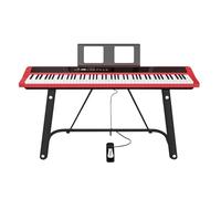 Digital Piano With 88 Hammer Action Weighted Keys Support USB-MIDI & Dual Headphones Electronic Piano For Beginners Professional With Music Stand, Sustain Pedal(Red)
