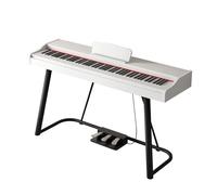 Digital Piano With 88 Hammer Action Weighted Keys Support USB-MIDI & Dual Headphones Electronic Piano For Beginners Professional With Music Stand, Three Pedal(White)