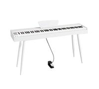 Digital Piano With 88 Hammer Action Weighted Keys Support USB-MIDI & Dual Headphones Electronic Piano For Beginners Professional With Music Stand, Pedal(White)