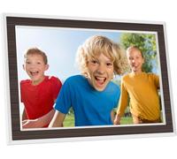 Digital Picture Frame 10.1 Inch, WiFi Digital Photo Frame with 16GB Storage, IPS HD Touchscreen, Instant Photo & Video Upload via Uhale APP, Wall-Mounted, for Mom, Housewarming Wood